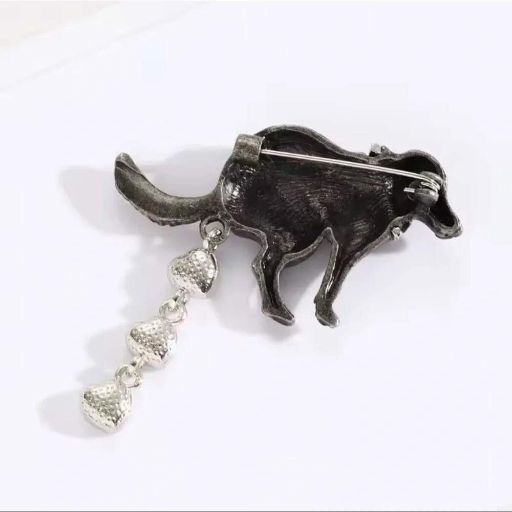 Pooping Gold Dog Brooch